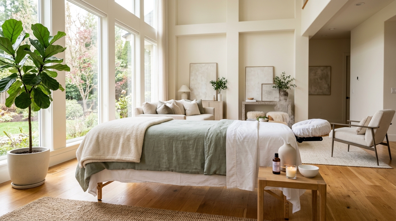 Luxurious in-home massage room setup by True Touch Wellness Massage
